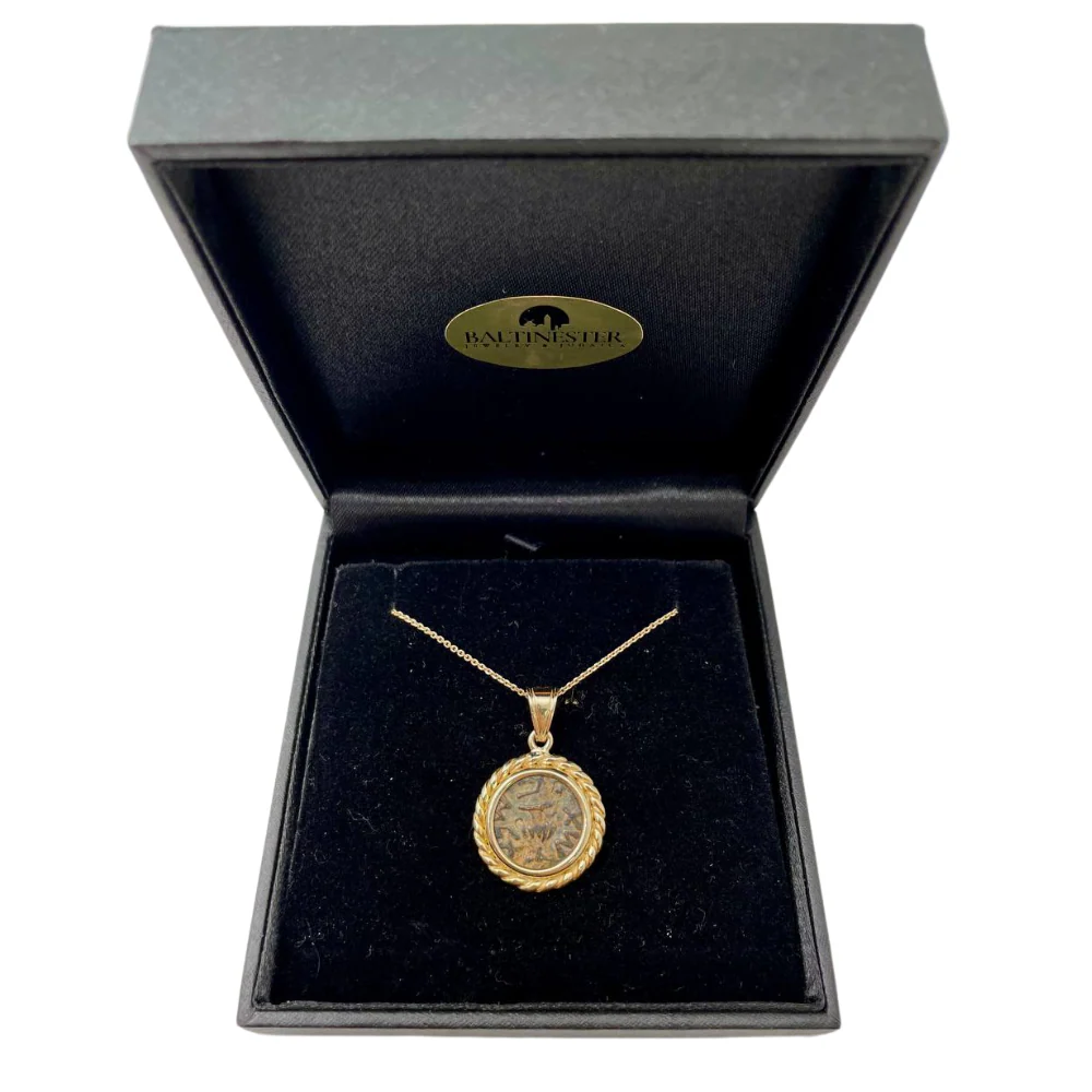 Israel Ancient Masada Coin 14k Gold Medallion Pendant - Image 4