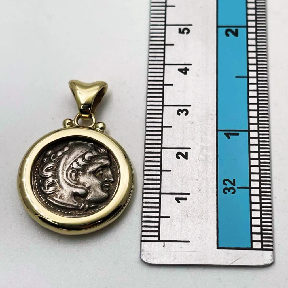 Authentic Alexander Coin in 14K Gold Pendant - Image 7