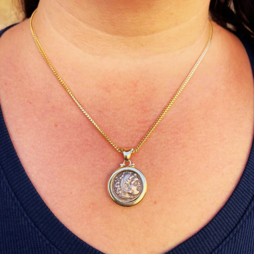 Authentic Alexander Coin in 14K Gold Pendant - Image 9