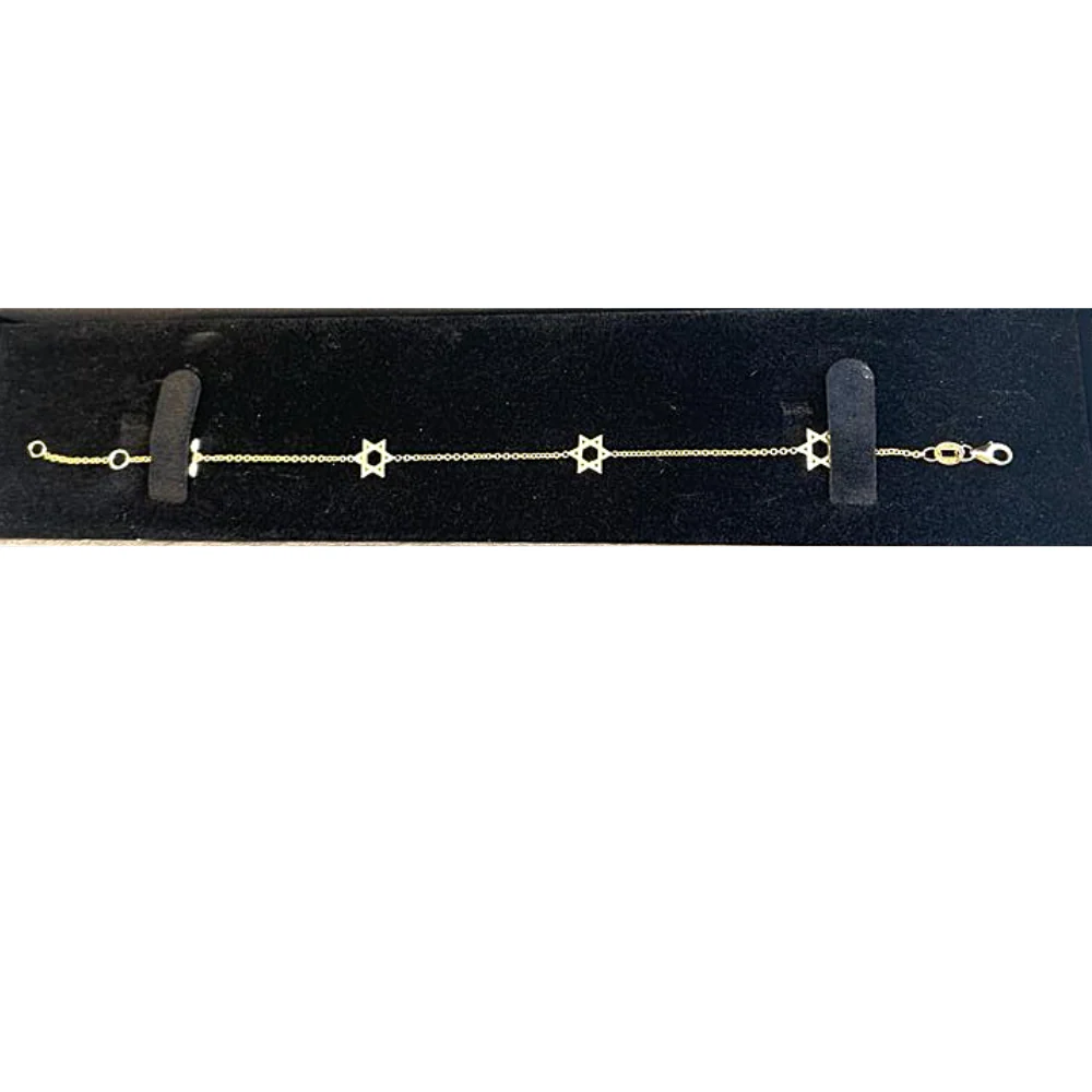 14K Gold Charm Bracelet with Star of David - Image 6