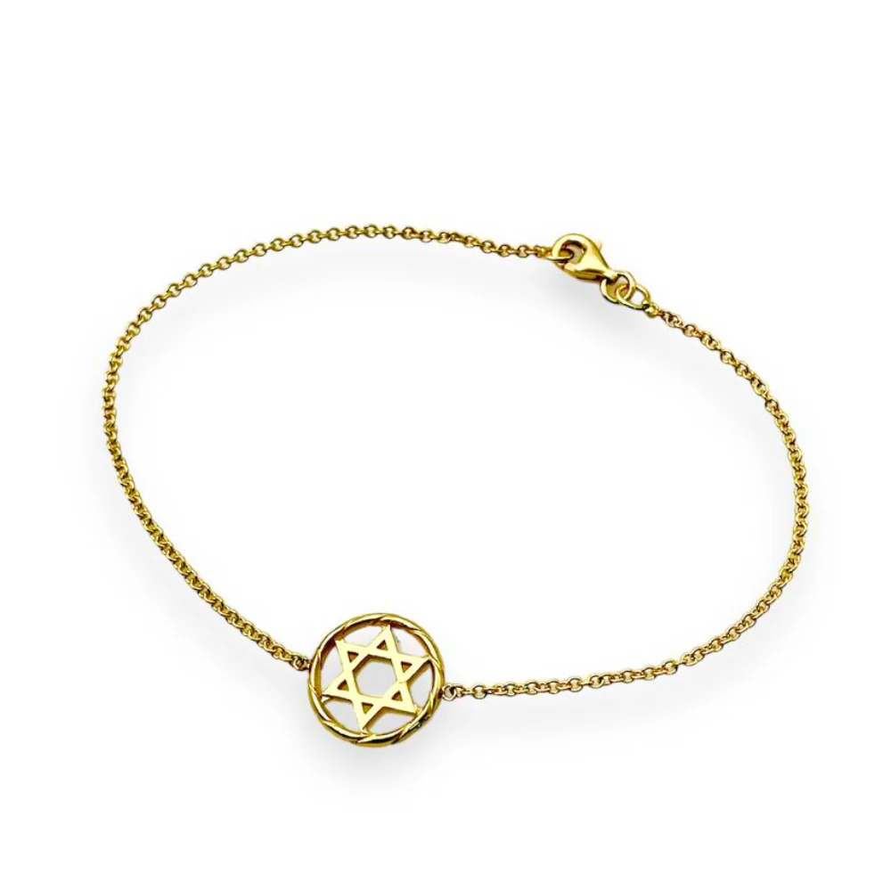 Star of David Chain Bracelet in 14K Gold
