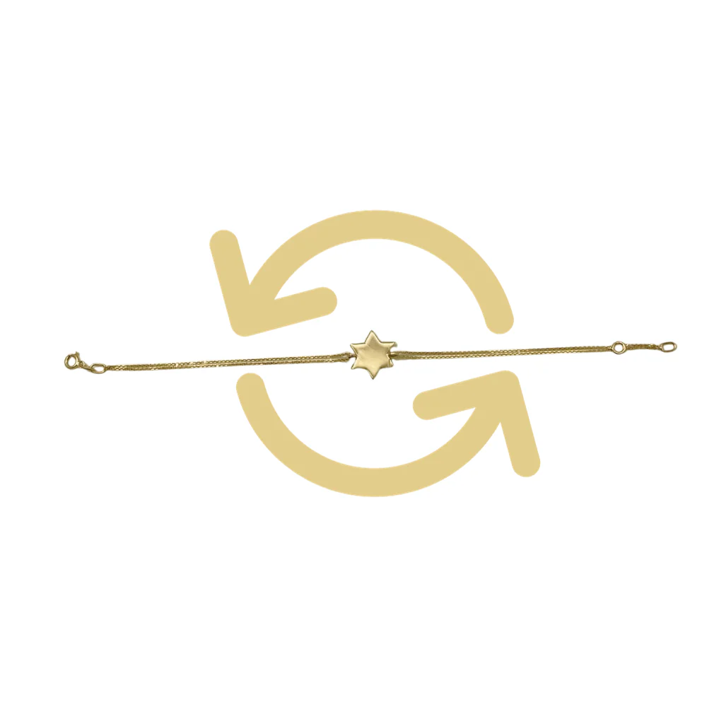 Star of David Opal Chain Bracelet in 14K Gold - Image 6