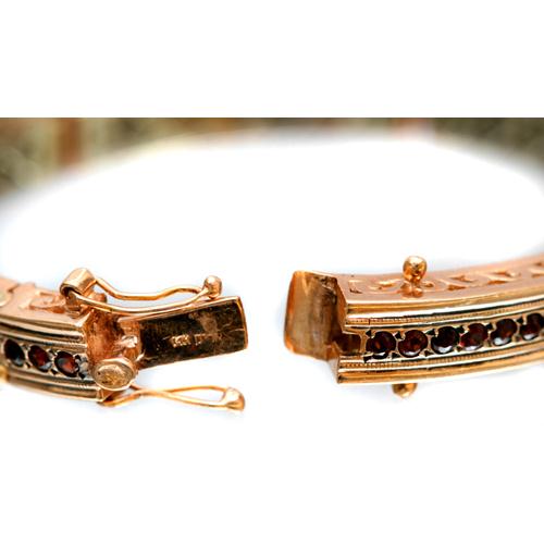 14k Rose Gold and Garnet Bracelet - Image 3