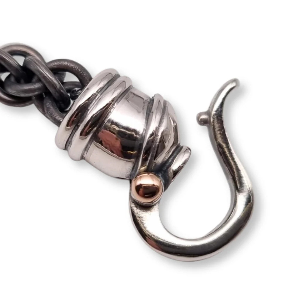 Titanium Bracelet With Silver Clasp and a Gold Dot - Image 3