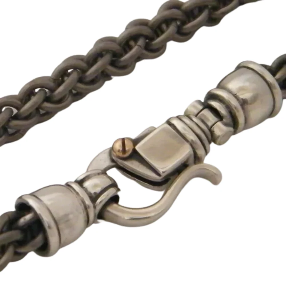 Titanium and Silver Link Chain Bracelet - Image 2