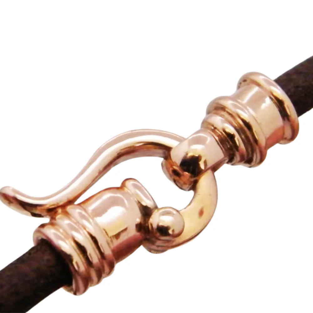Gold and Leather Cord Bracelet - Image 2