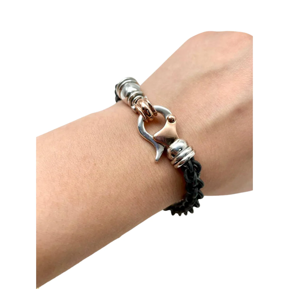 Titanium, Silver, and Gold Linked Chain Bracelet - Image 4