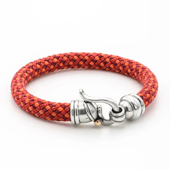 Colorful Rope Bracelet With Byzantine Sterling Silver Hook