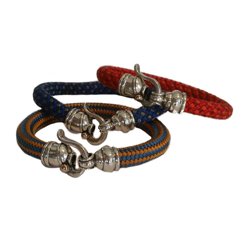 Colorful Rope Bracelet With Byzantine Sterling Silver Hook - Image 2