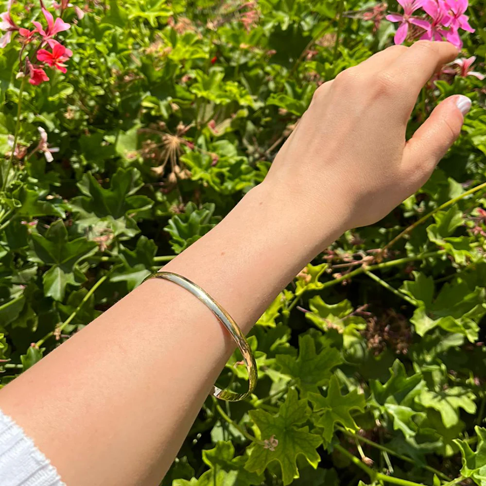 Soft Matte Bangle Bracelet 14k Gold - Image 2