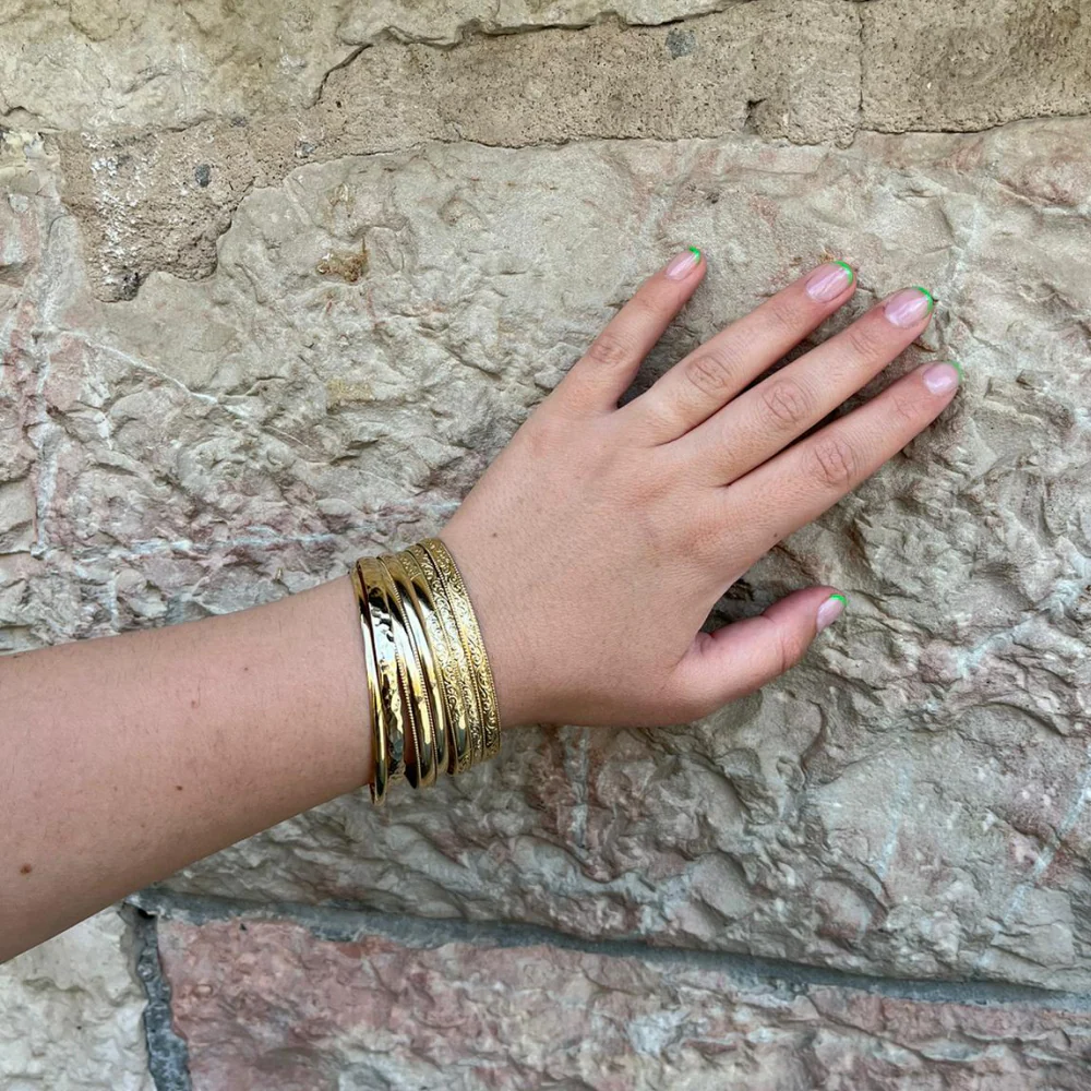 Soft Matte Bangle Bracelet 14k Gold - Image 4