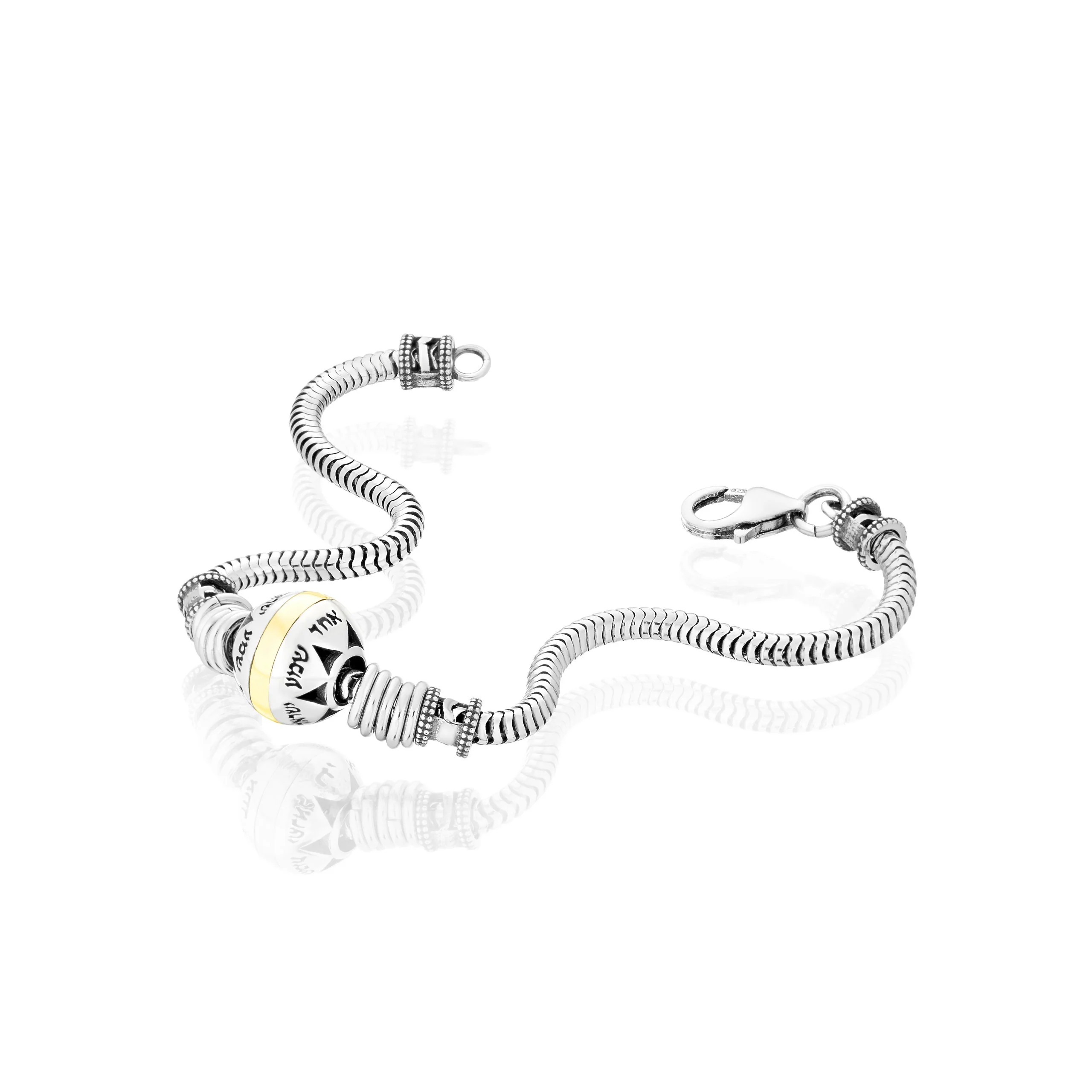 Silver and Gold Shema Kabbalah Bracelet - Image 2