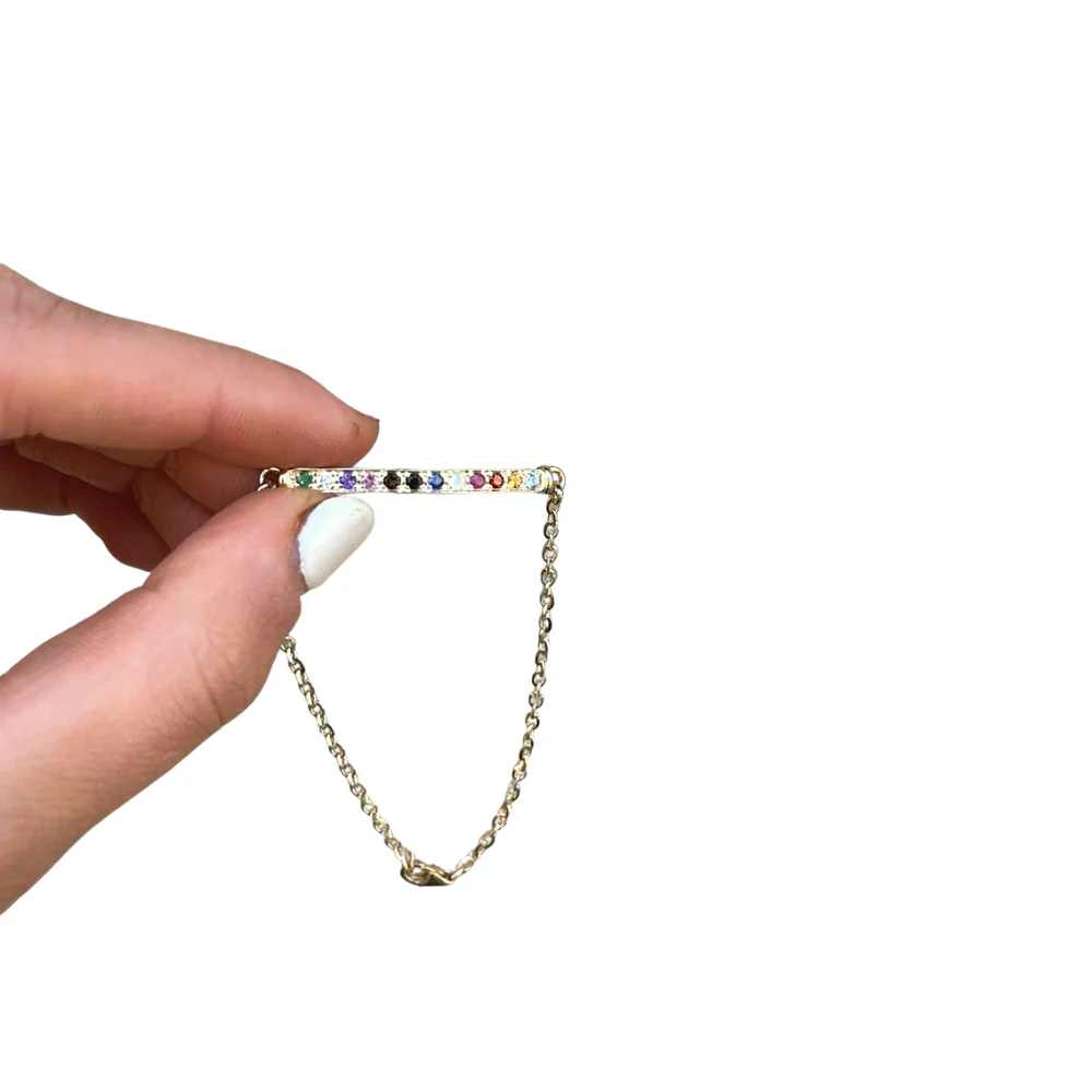 12 Tribes Hoshen Slim Bracelet with Semi Precious Stones in 14k Gold - Image 3