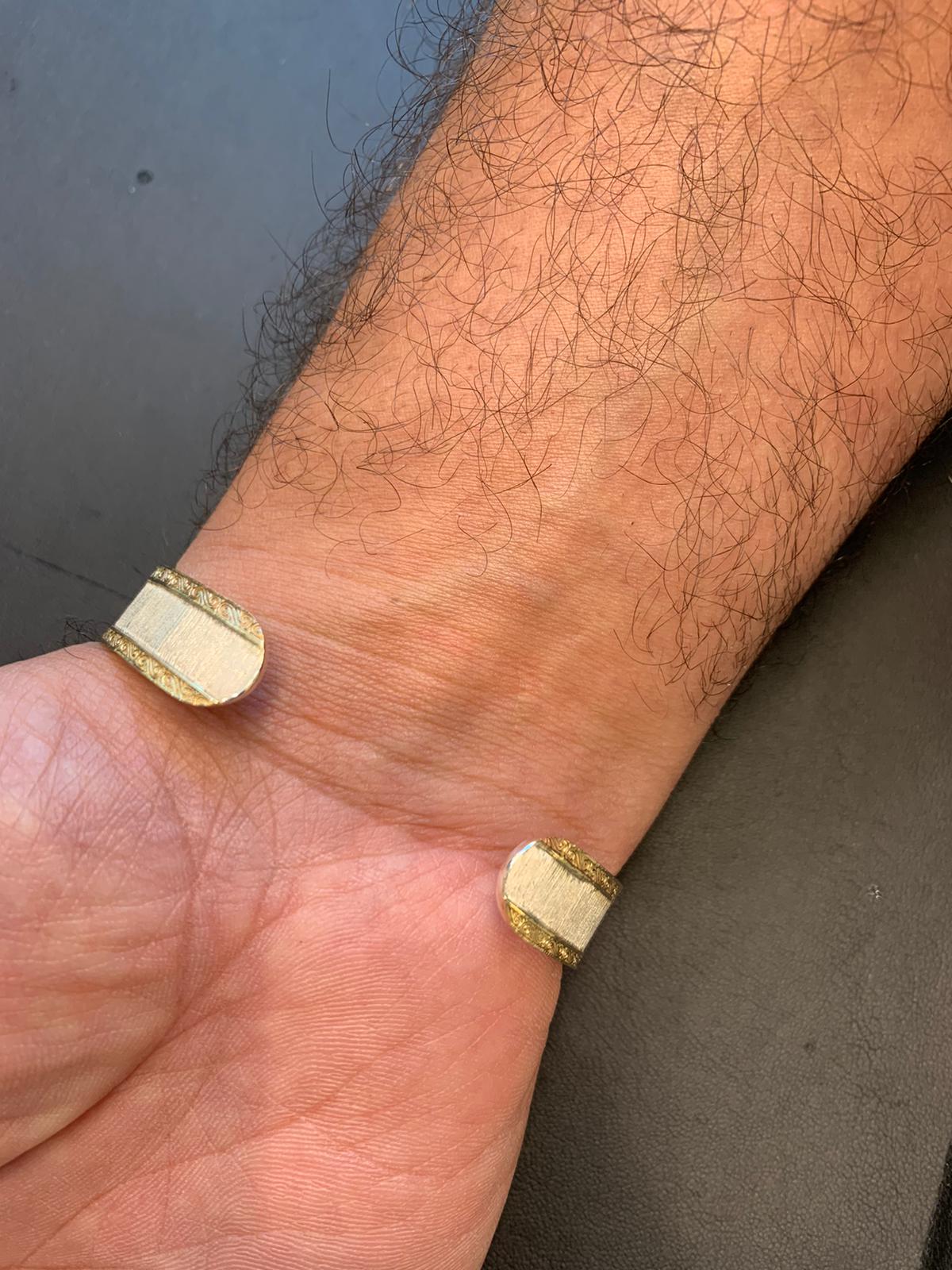 14k Gold and Silver Bracelet With “This Too Shall Pass” - Image 3
