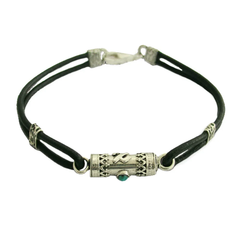 Kabbalah Silver Bracelet with Turquoise Tikkun Haklali - Hebrew Forgiveness Prayer