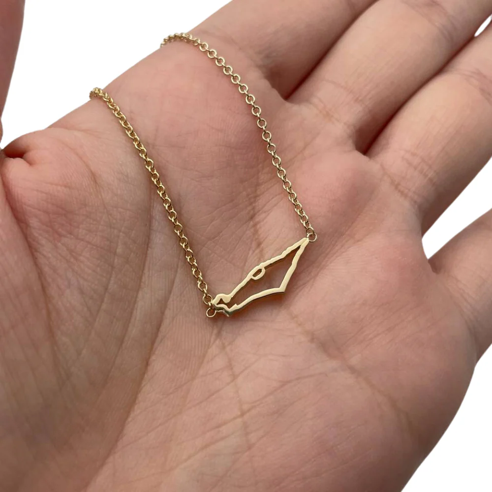 Map of Israel Chain Bracelet in 14K Gold - Image 3