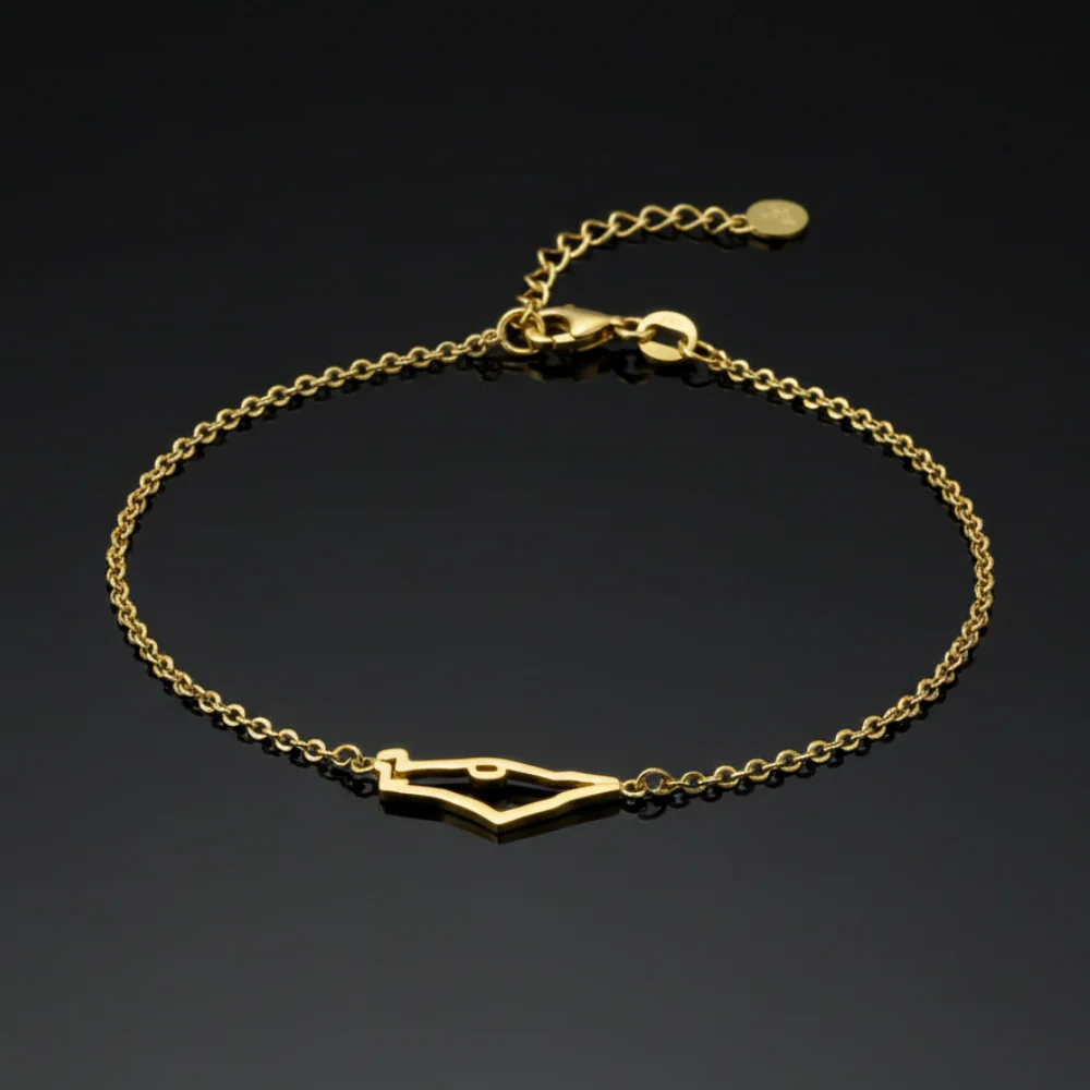 Map of Israel Chain Bracelet in 14K Gold - Image 5