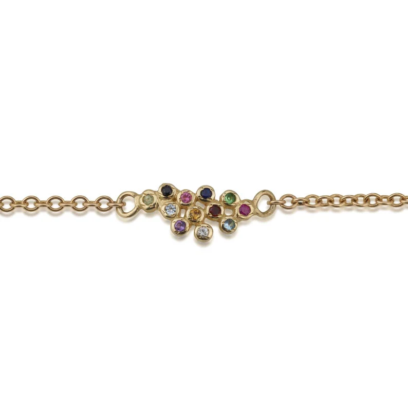 14K Gold Chain Bracelet with Hoshen Gems - Image 2