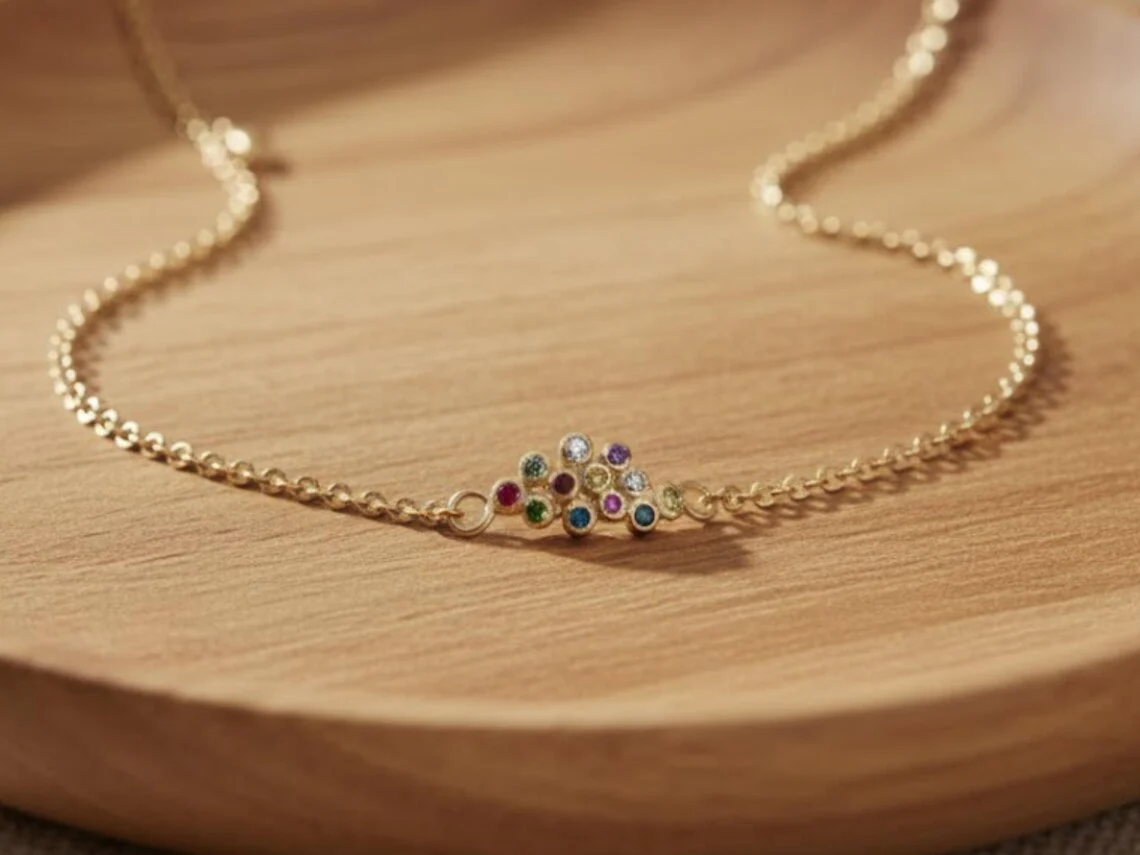 14K Gold Chain Bracelet with Hoshen Gems - Image 6