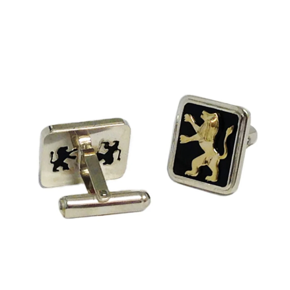 14k Gold Lion of Judah Silver and Onyx Cufflinks - Image 9