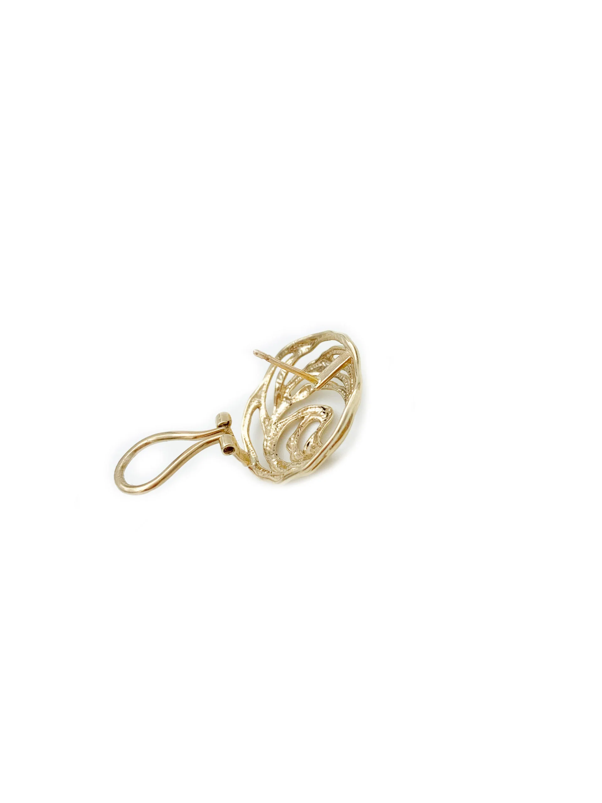 14k Gold Modern Filigree Earrings - Image 2