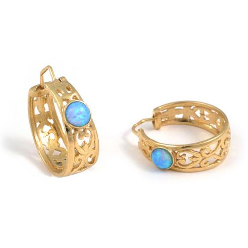 14k Gold Gypsy Opal Earrings