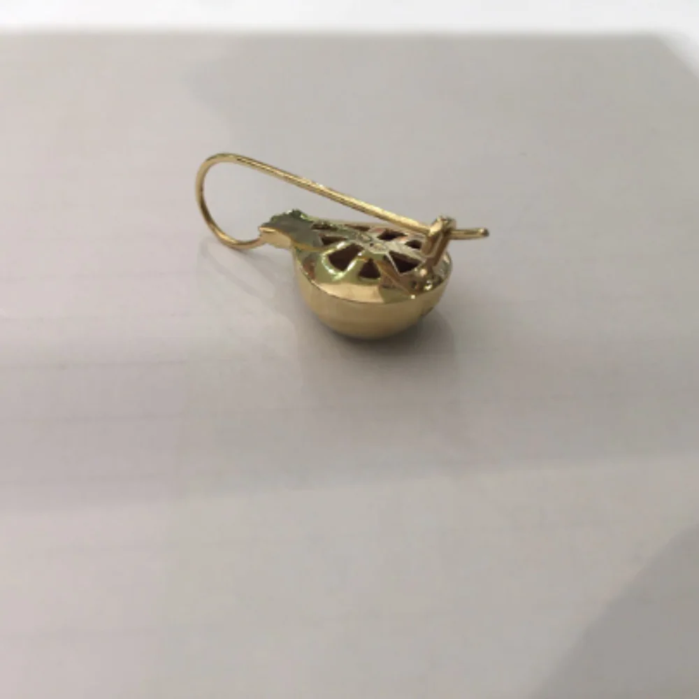 Pomegranate Garnet Earrings in 14K Gold - Image 4