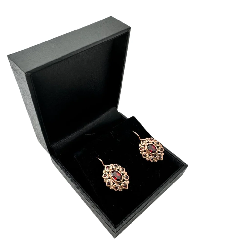 Garnet Romantic Earrings in 14K Rose Gold - Image 6