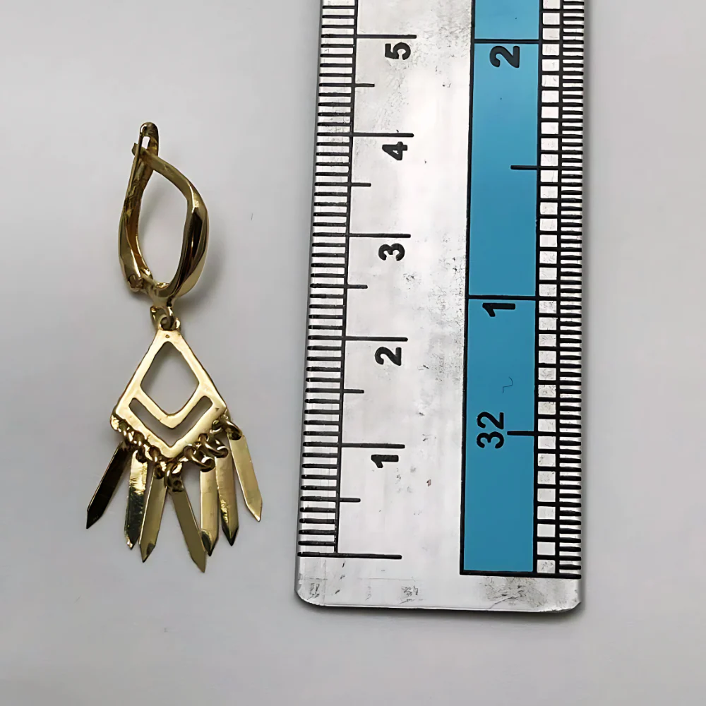 Fringe Dangle Earrings in 14K Solid Gold - Image 10