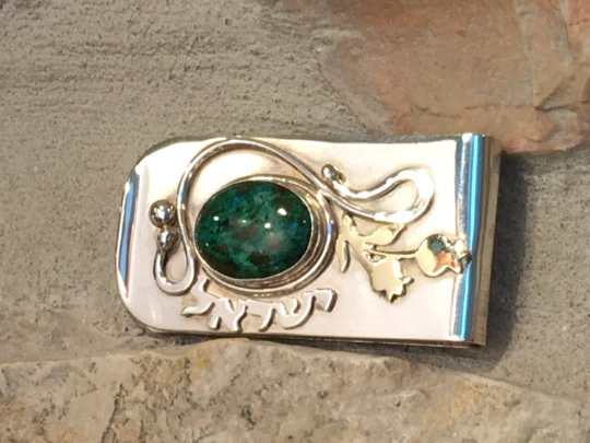 Eilat Stone Money Clip in Silver and Gold - Image 4