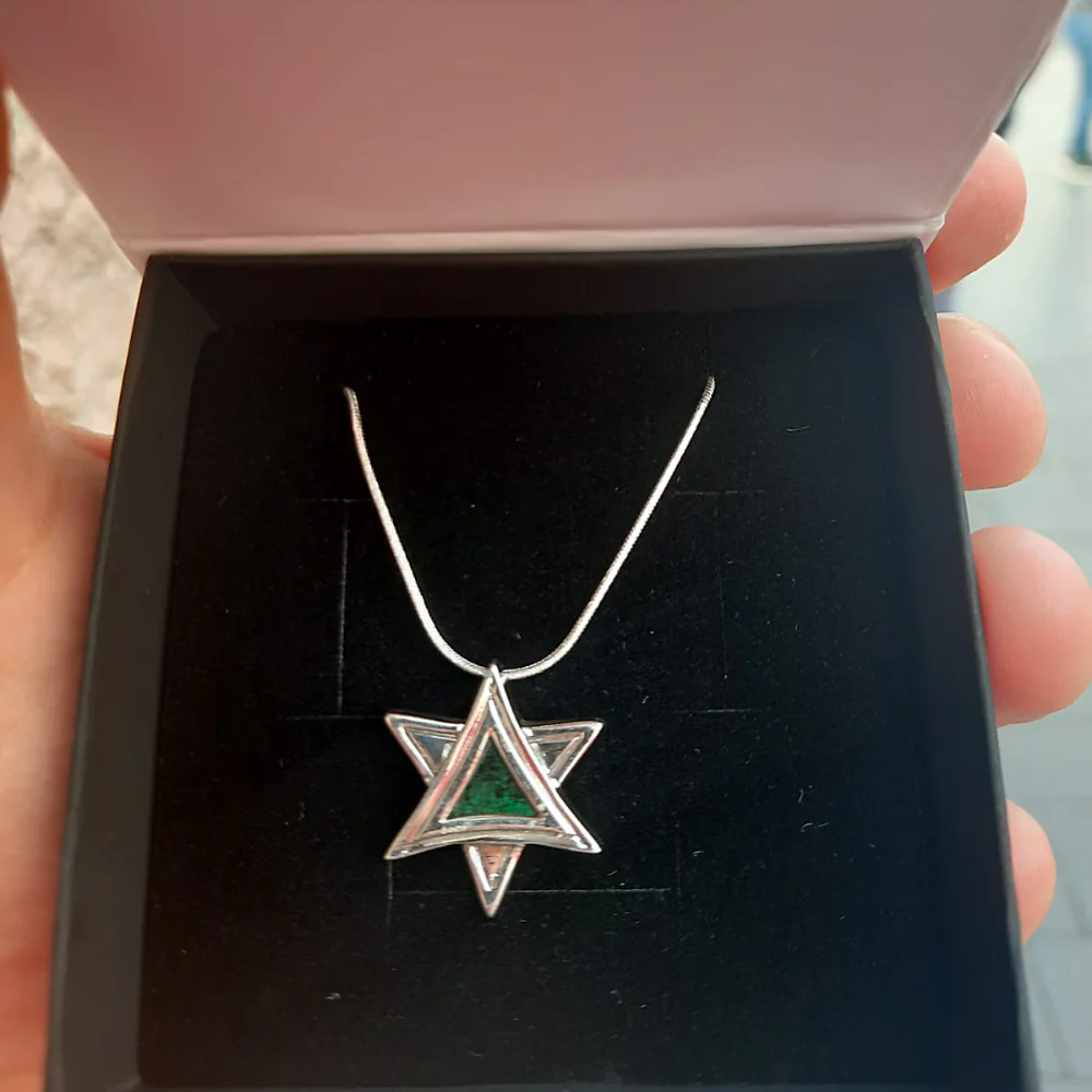 Star of David Necklace - Eilat Stone Artistic Silver - Image 2