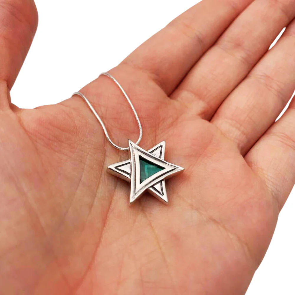Star of David Necklace - Eilat Stone Artistic Silver - Image 3