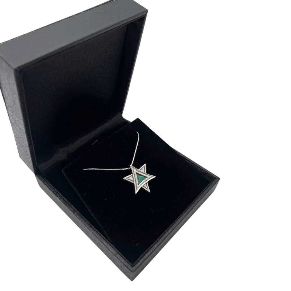 Star of David Necklace - Eilat Stone Artistic Silver - Image 7