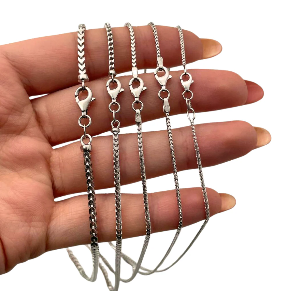 White Gold Franco Chain - 14k | 1.1mm 16-28" - Image 5