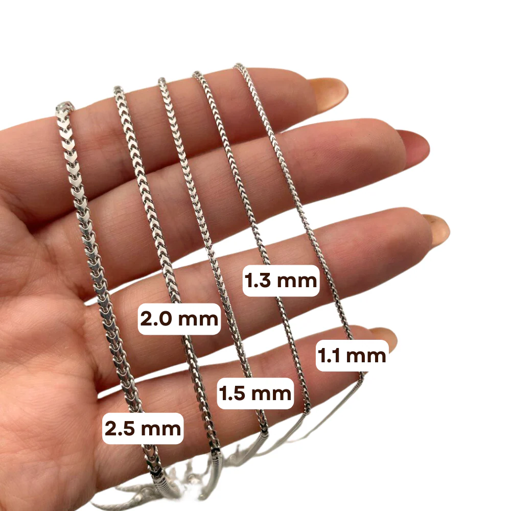 Franco Gold Chain in 14k White Gold 2mm 16-28" - Image 2