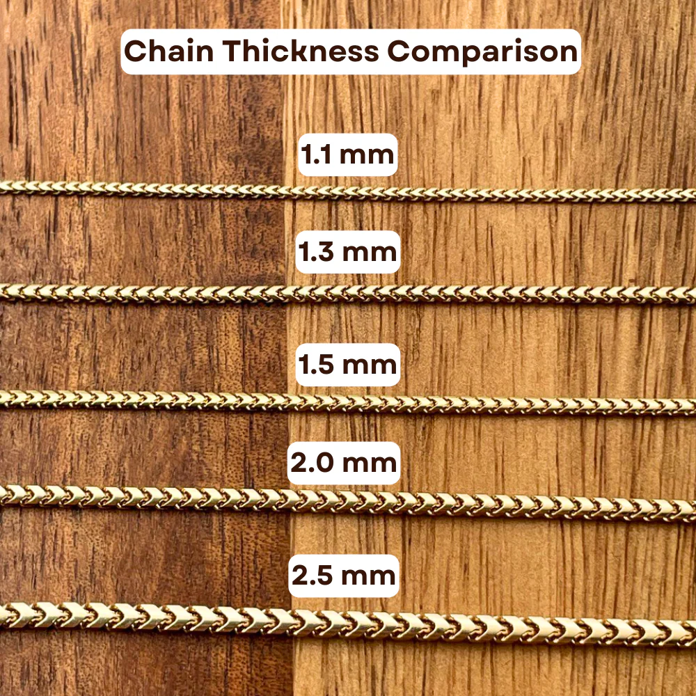 14k Yellow Gold Chain Franco 1.1mm 16-28" - Image 3