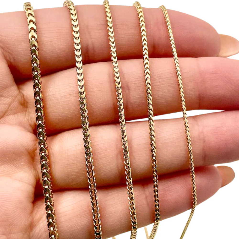 Gold franco chain - 14k Yellow Gold - 1.3mm 16-28" - Image 4