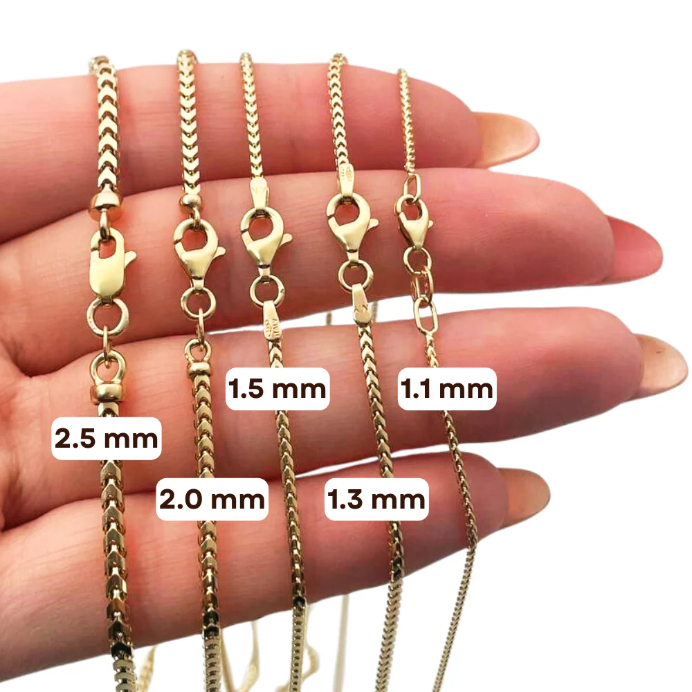 Franco Gold Chain in 14k Yellow Gold 1.5mm 16-28" - Image 2