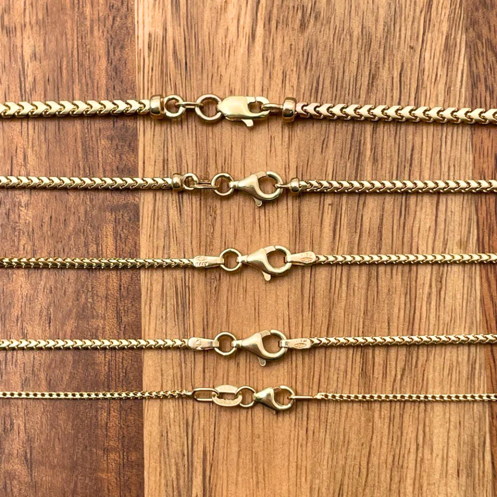 Franco Gold Chain in 14k Yellow Gold 2.5mm 16-28" - Image 5