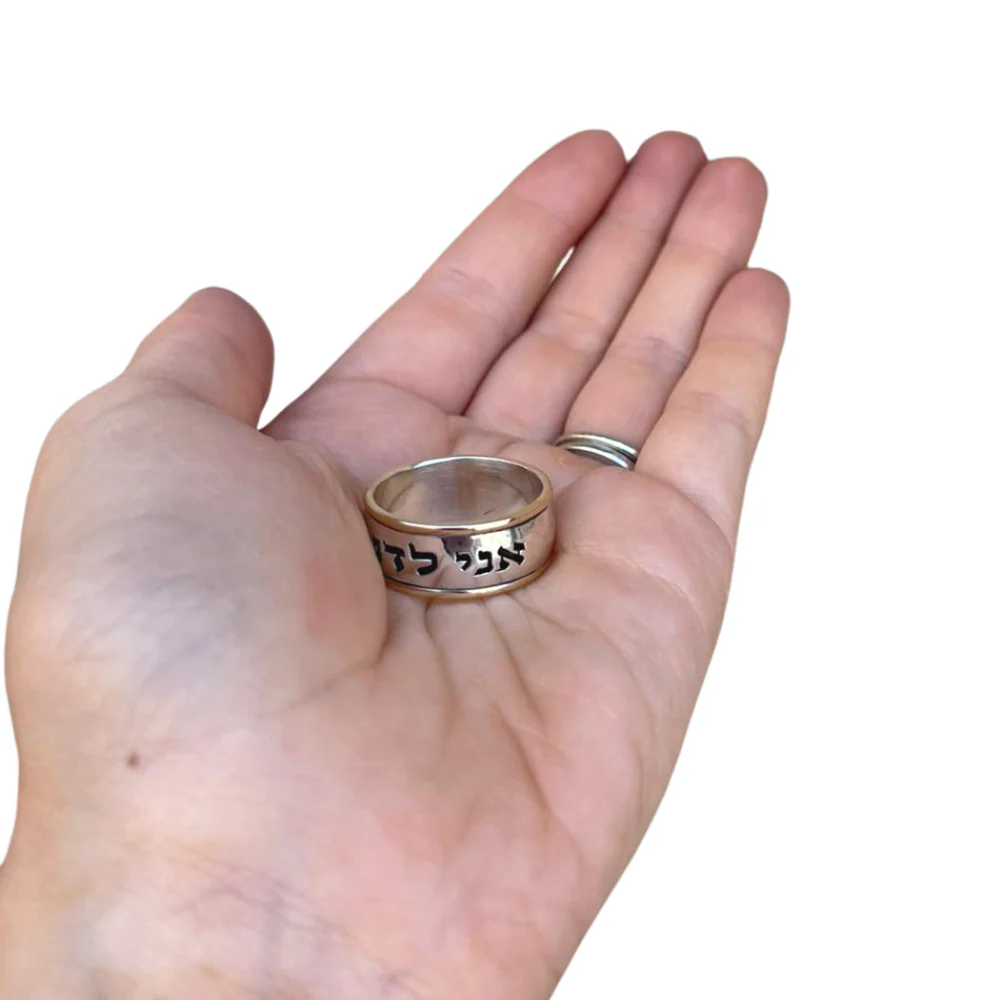 Sterling Silver Wide 14k Gold Bordered Ani Ledodi Ring - Image 4