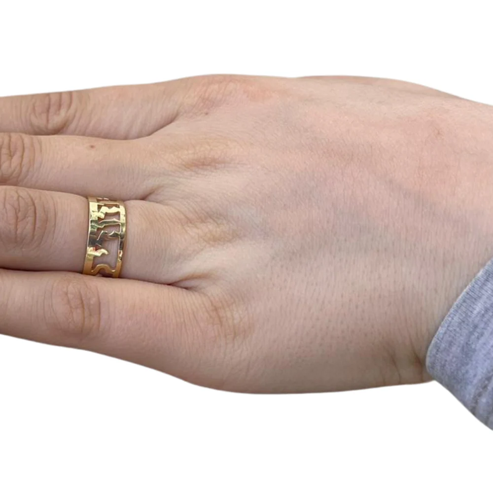 14k Gold Cutout Ani L'dodi Hebrew Wedding Ring - Image 4