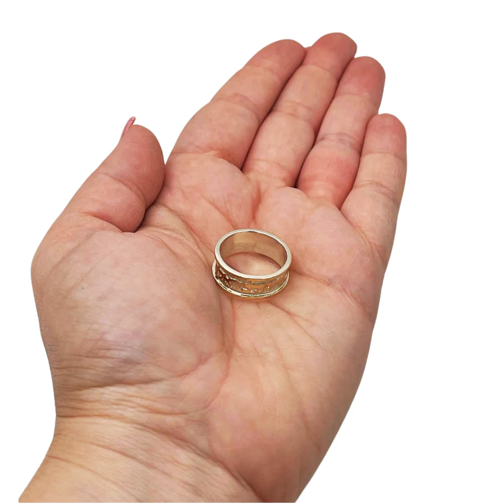 Silver and Gold 'Where you shall go' Wedding Ring - Image 3