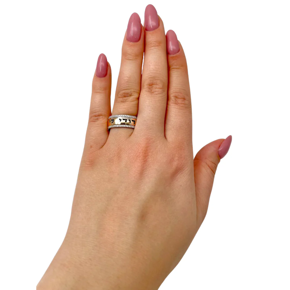 14k Yellow Gold Diamond Bordered Ani Ledodi Wedding Band - Image 4