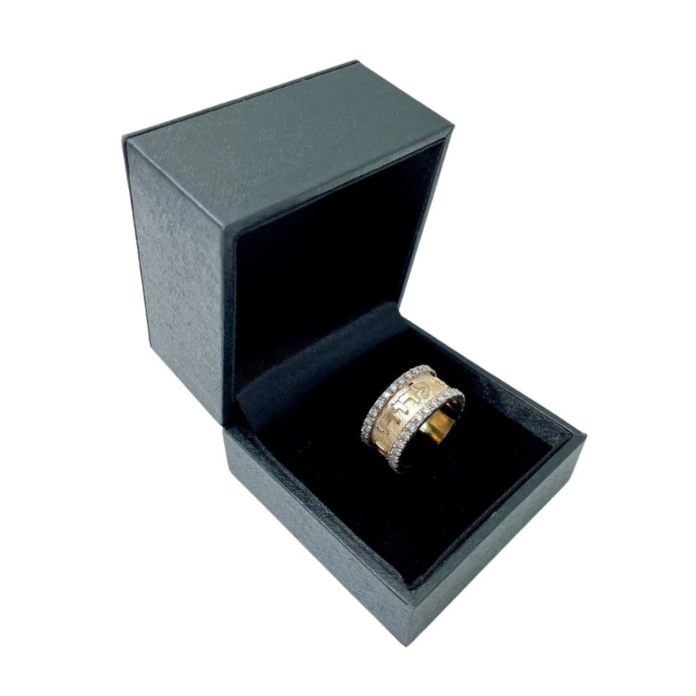 14k Gold Ani L'dodi 1.5 CT Diamond Hebrew Wedding Ring - Image 7