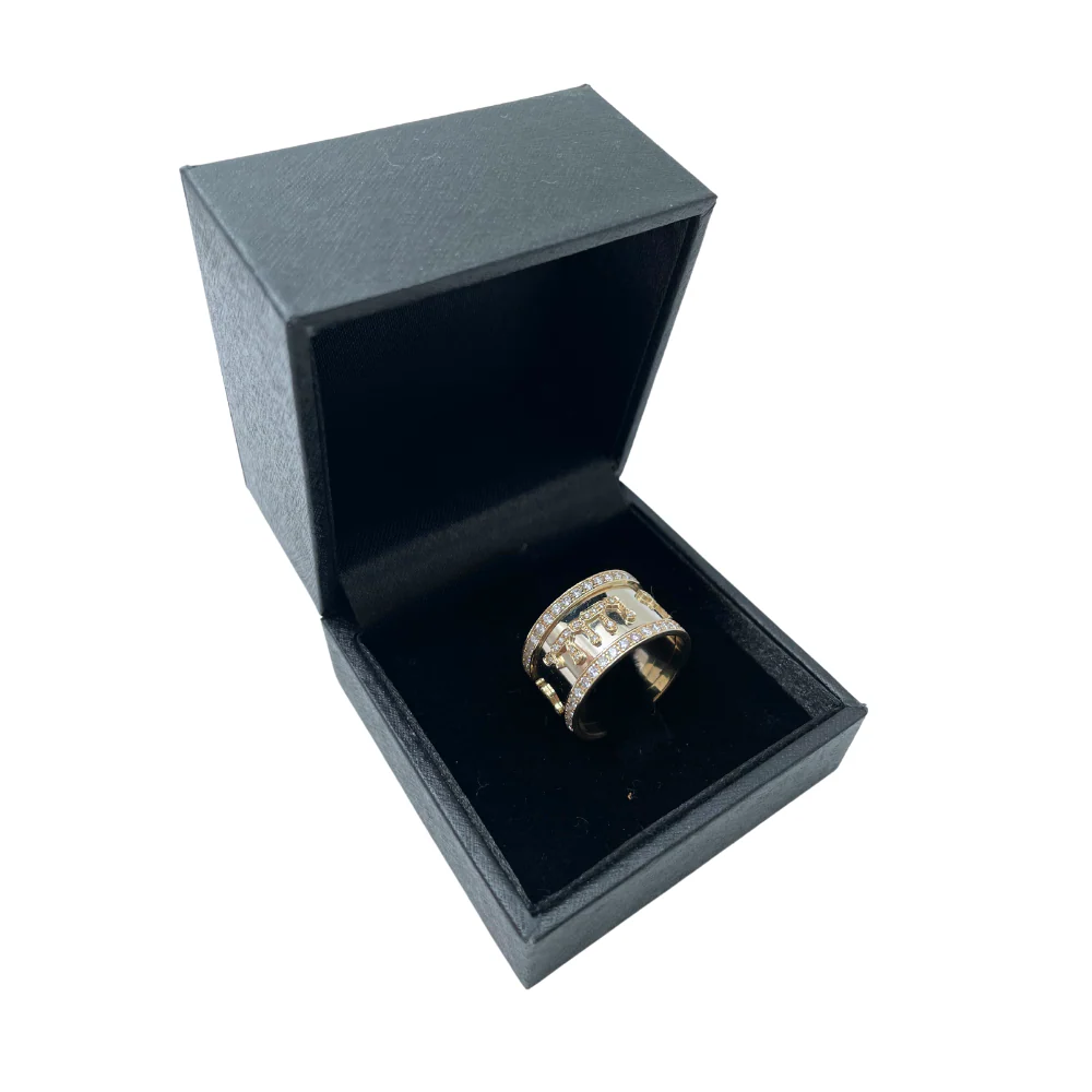 Hebrew Ani Ledodi Wide Band 14k Two-Tone Gold with Diamonds - Image 2