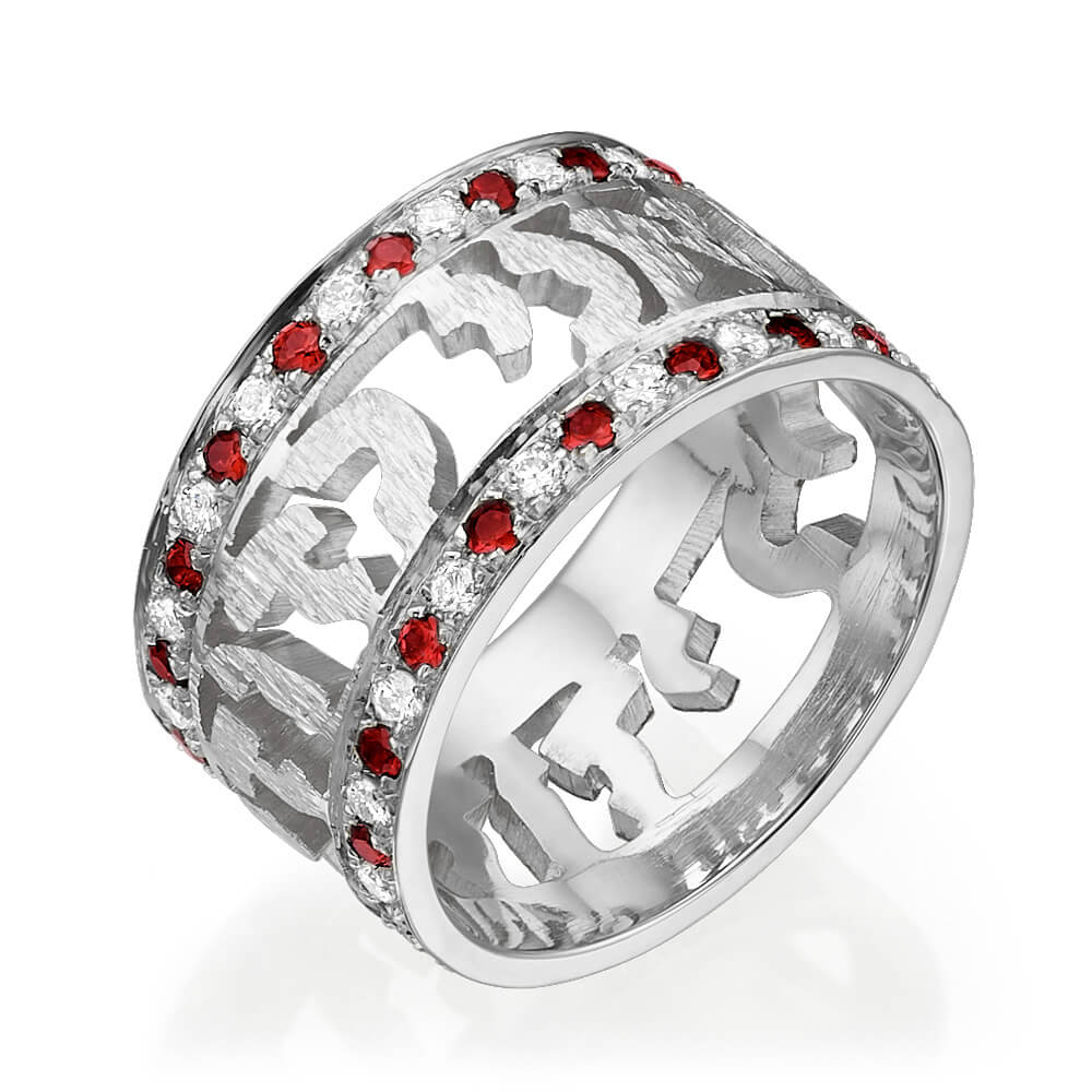 Ruby Diamond Ani Ledodi Wedding Ring 14k Yellow Gold - Image 3