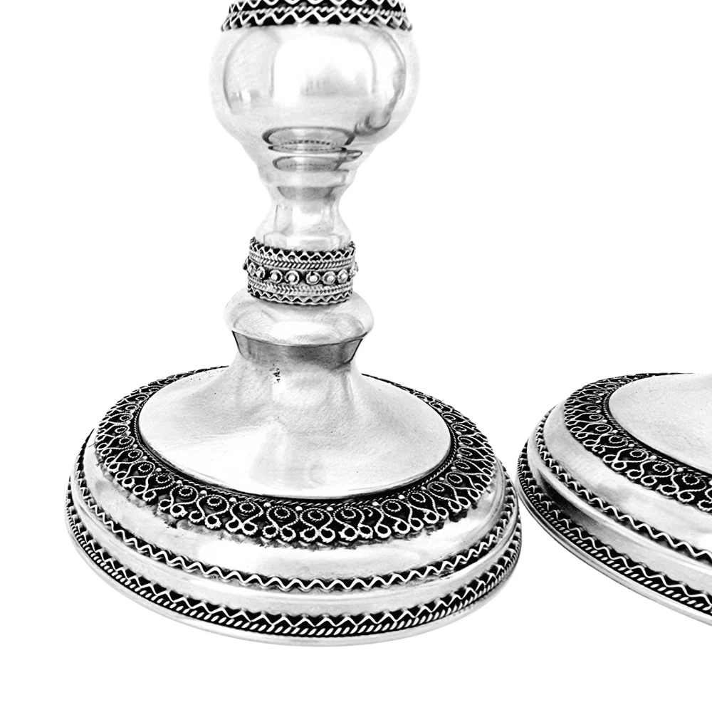 Sterling Silver Tall Classic Candlesticks - Image 2