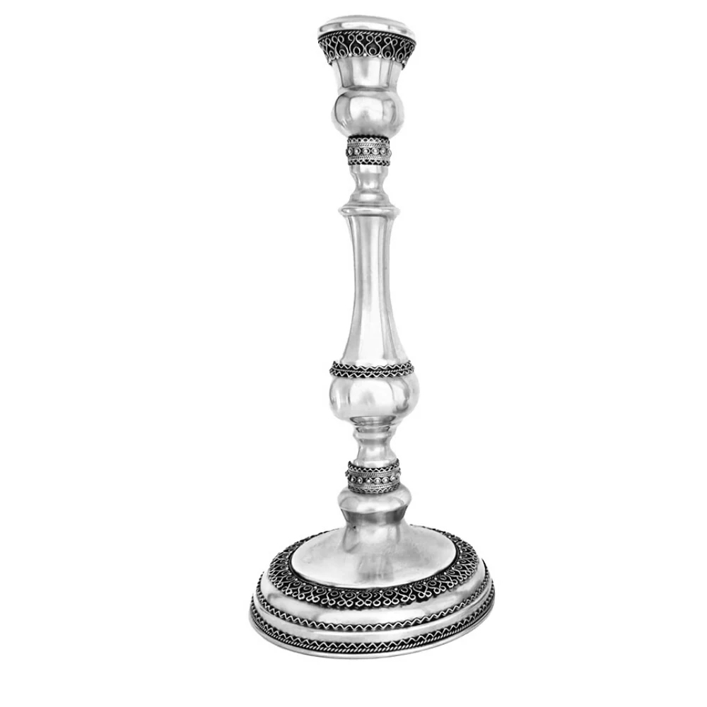 Sterling Silver Tall Classic Candlesticks - Image 4