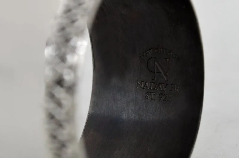 Personalized Silver Napkin Rings with Filigree Borders - Image 2