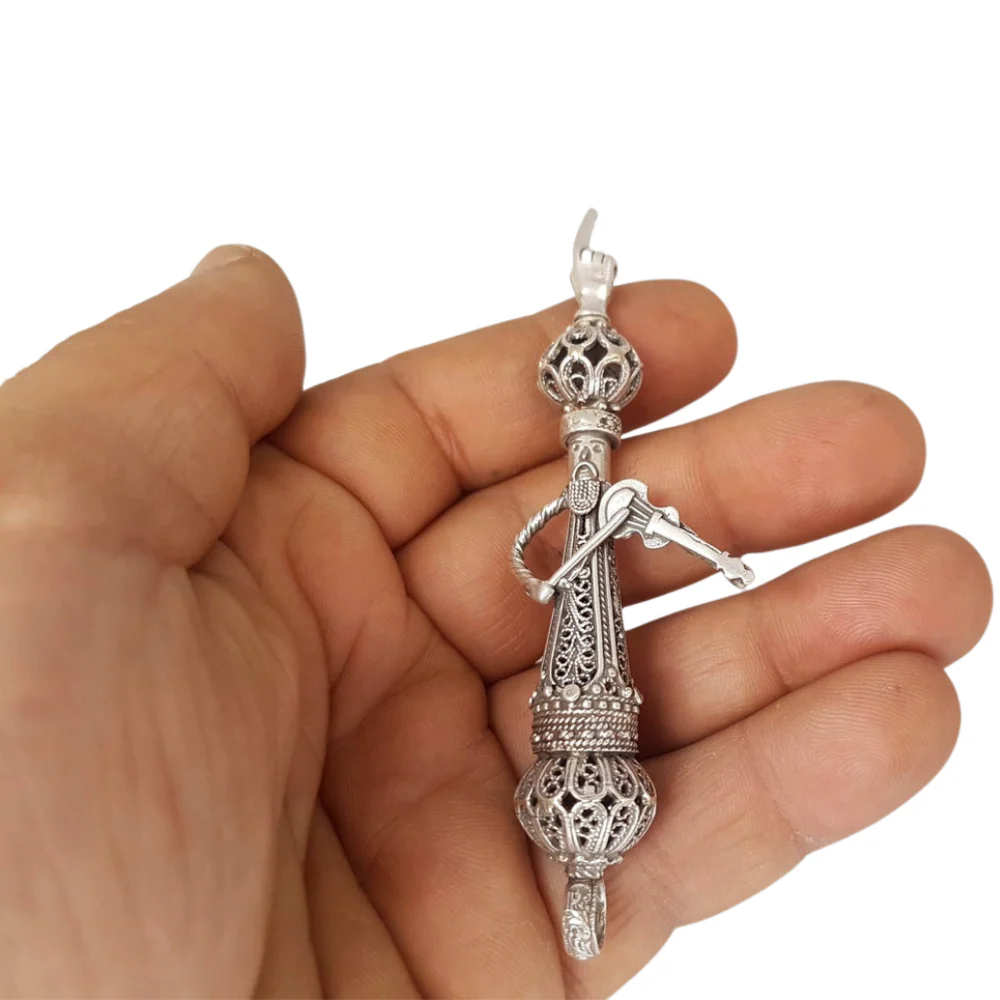 Torah Pointer Klezmer Musician in Sterling Silver - Small - Image 4